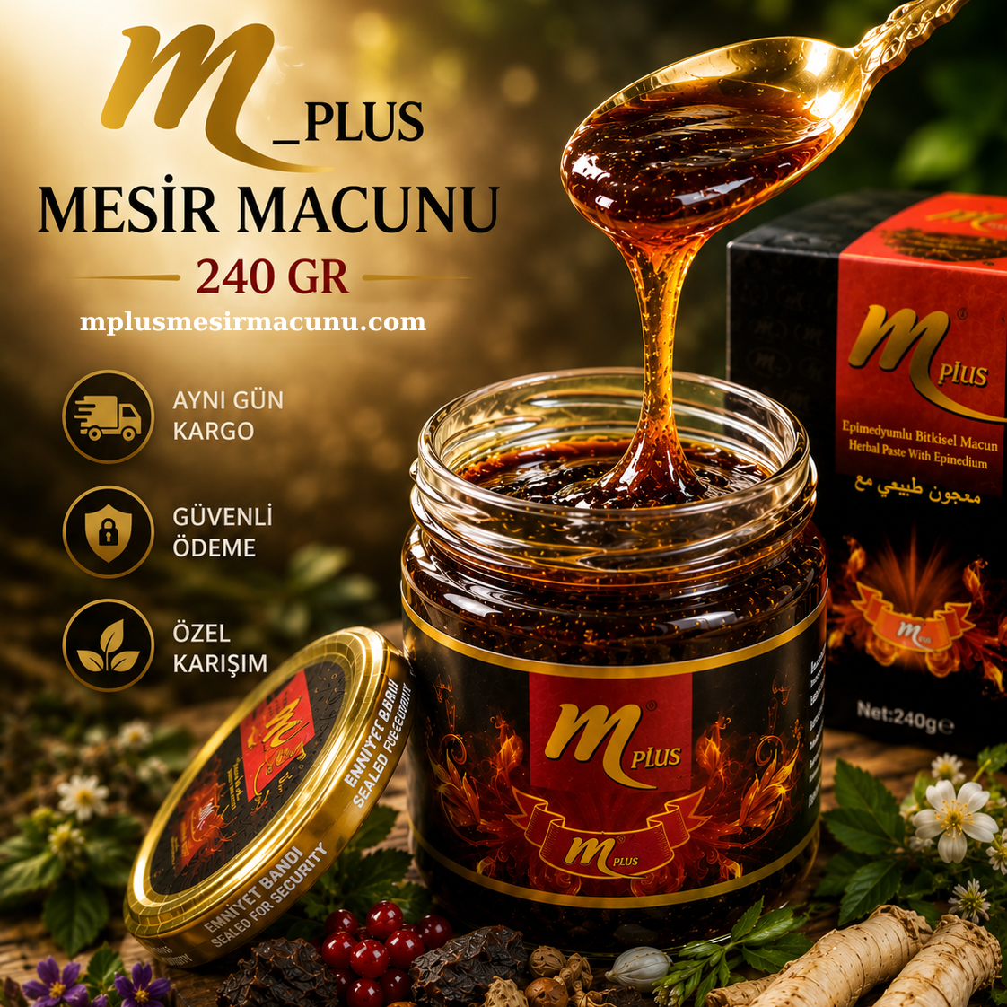 M Plus Özel Karışımlı Macun 240 gr | MPlus Mesir Macunu