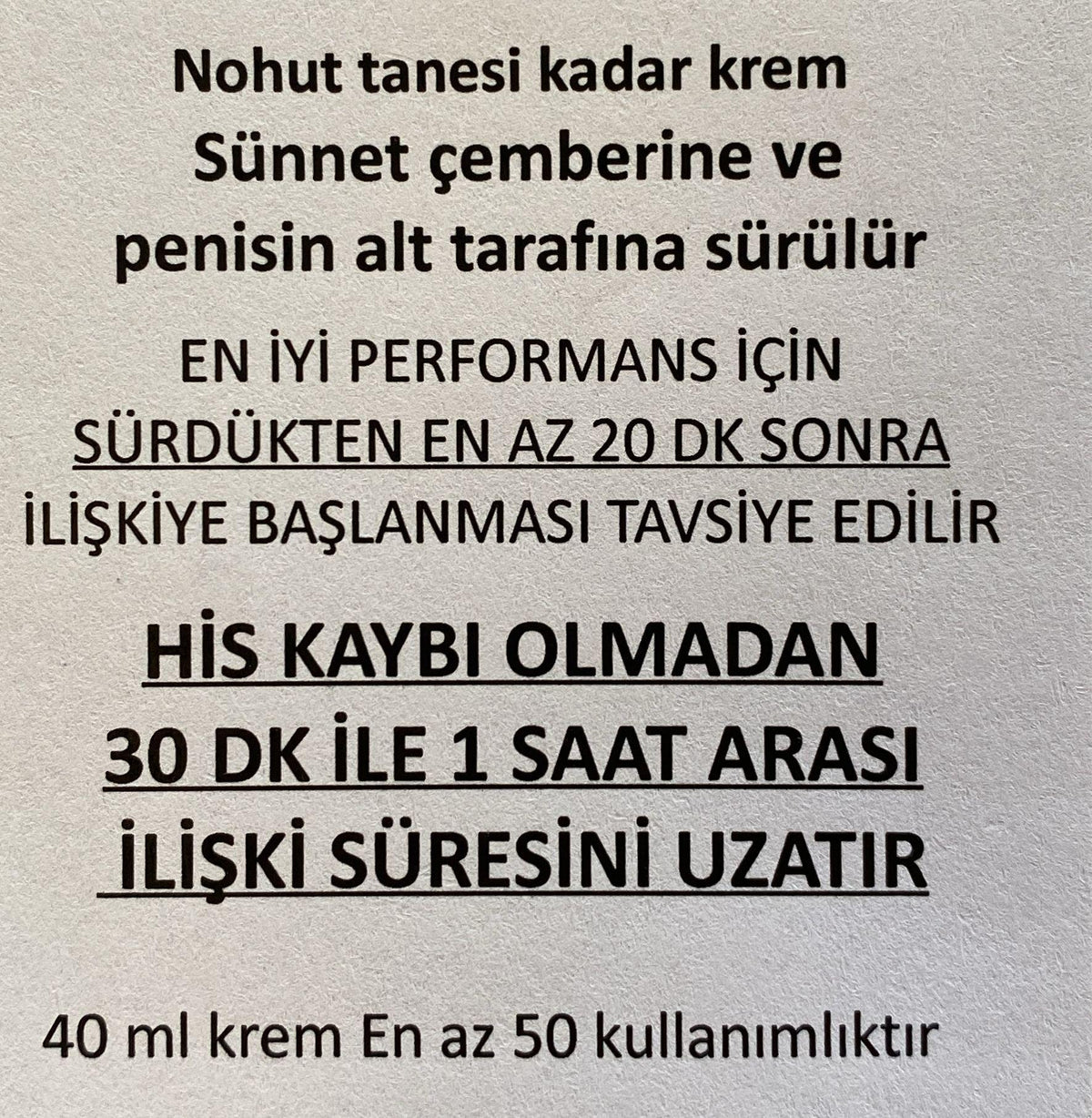 GECİKTİRİCİ KREM ( erken boşalmaya son !!! )